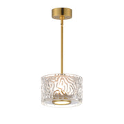Elysian 1-Light LED Pendant in Natural Aged Brass