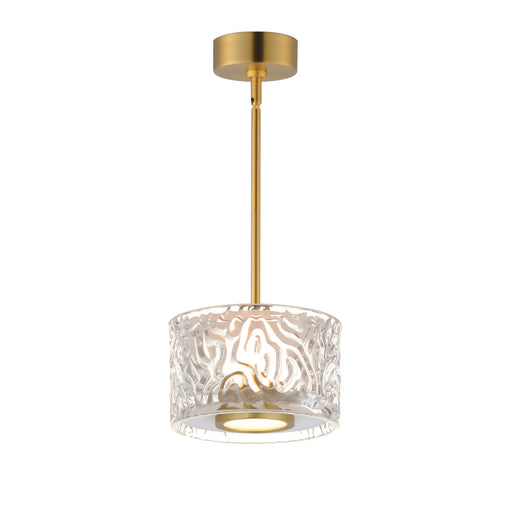 Elysian 1-Light LED Pendant in Natural Aged Brass