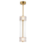 Elysian 2-Light LED Pendant in Natural Aged Brass