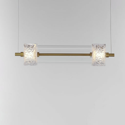 Elysian 2-Light LED Pendant in Natural Aged Brass