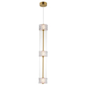 Elysian 3-Light LED Linear Pendant in Natural Aged Brass