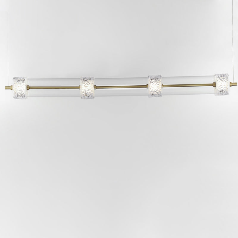 Elysian 4-Light LED Linear Pendant in Natural Aged Brass