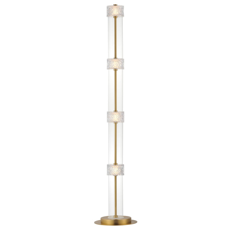 Elysian 4-Light LED Floor Lamp in Natural Aged Brass