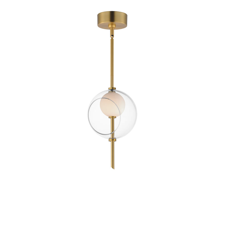 Martini 8" LED Pendant in Natural Aged Brass