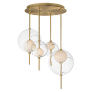 Martini 4-Light LED Pendant in Natural Aged Brass