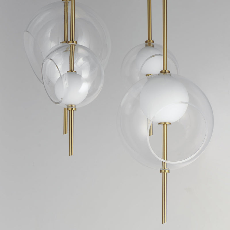 Martini 4-Light LED Pendant in Natural Aged Brass