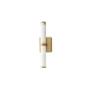 Aragon 17" Bath Vanity Light in White Alabaster / Gold