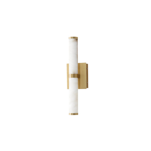 Aragon 17" Bath Vanity Light in White Alabaster / Gold