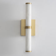 Aragon 17" Bath Vanity Light in White Alabaster / Gold