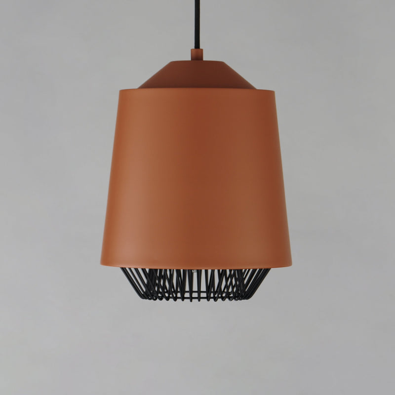 Phoenix 9" LED Pendant in Brick / Black