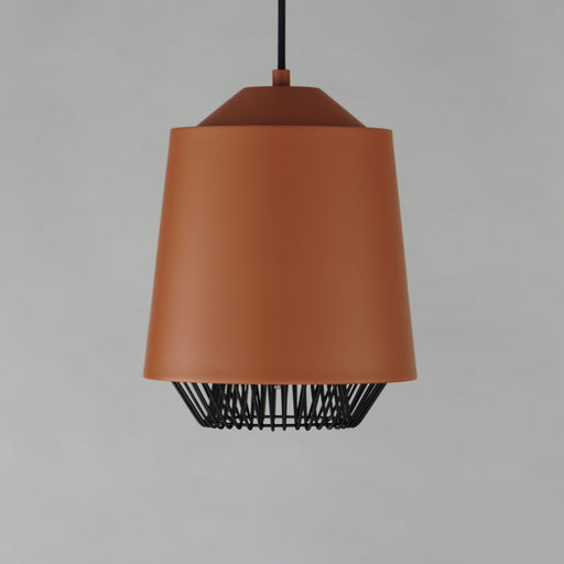 Phoenix 9" LED Pendant in Brick / Black