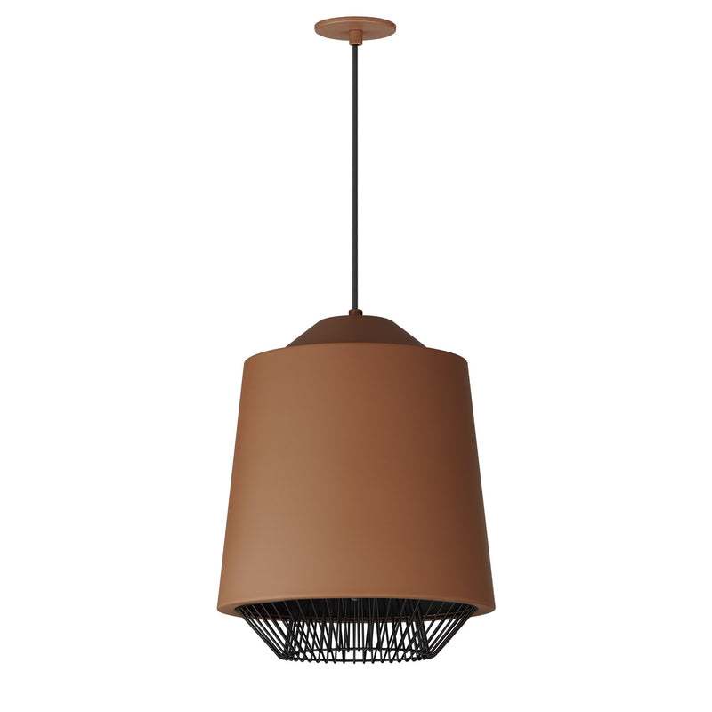 Phoenix 16" LED Pendant in Brick / Black