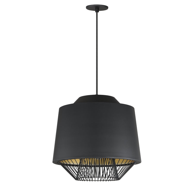 Phoenix 18.5" LED Pendant in Black / Gold