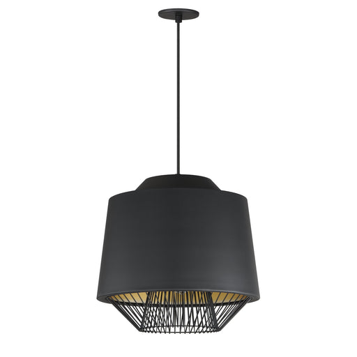 Phoenix 18.5" LED Pendant in Black / Gold