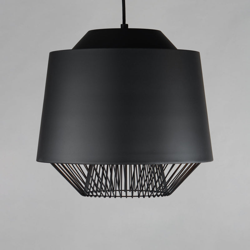 Phoenix 18.5" LED Pendant in Black / Gold