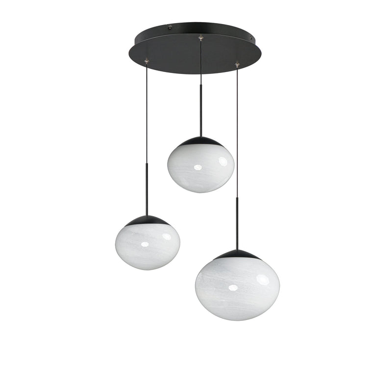 Nimbus LED 3-Light Pendant in Black