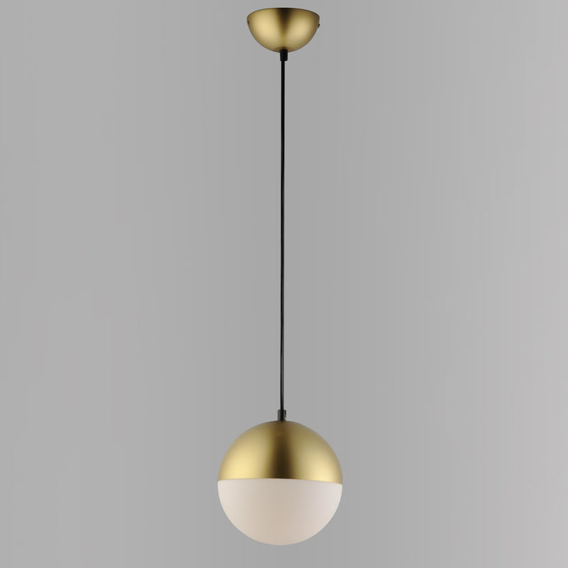 Half Moon Medium LED Pendant in Metallic Gold