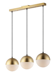 Half Moon 30" 3-Light LED Linear Pendant in Metallic Gold