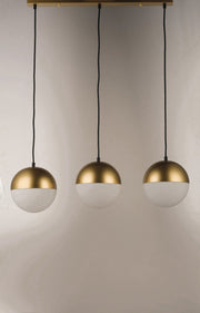 Half Moon 30" 3-Light LED Linear Pendant in Metallic Gold
