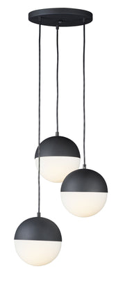Half Moon 16.5" 3-Light LED Pendant in Black