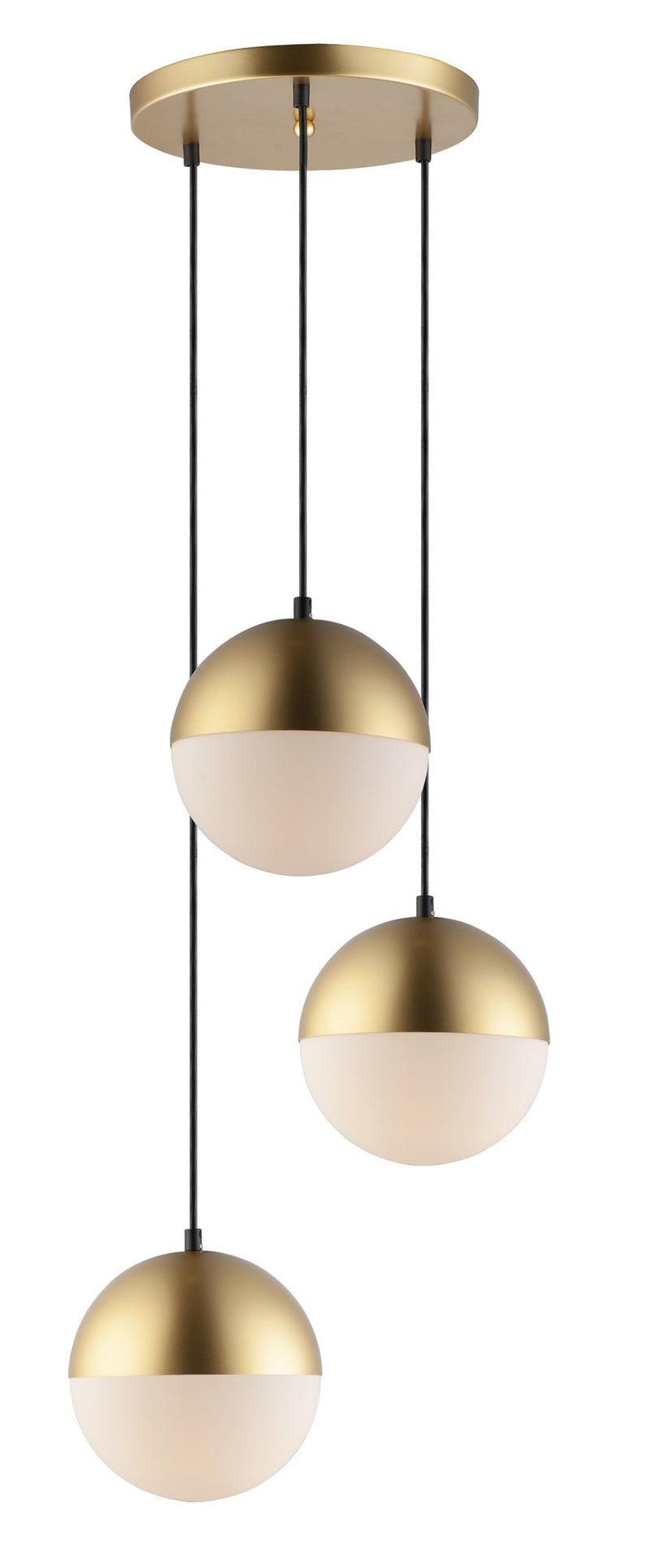 Half Moon 16.5" 3-Light LED Pendant in Metallic Gold