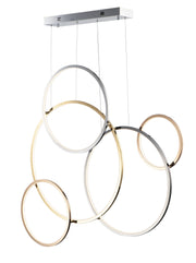 Union 47" Long 5-Light LED Linear Pendant in Multi-Plated