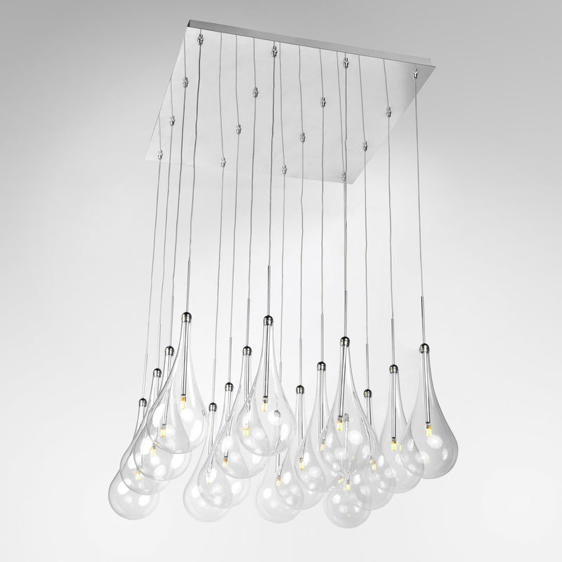 Larmes 16-Light LED Pendant in Polished Chrome