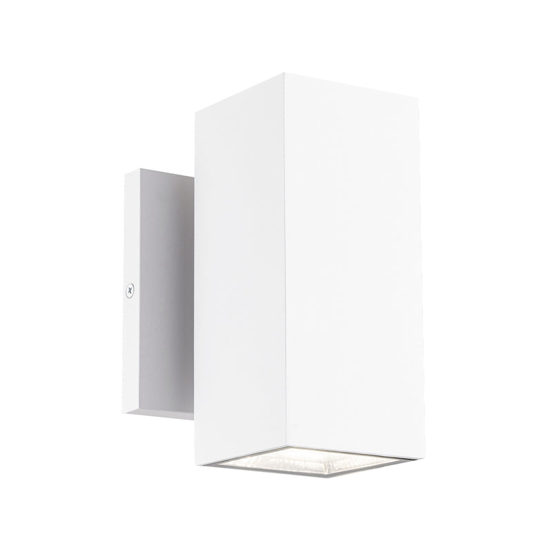 Kubular 7" Tall 2-Light LED Outdoor Wall Sconce in Matte White