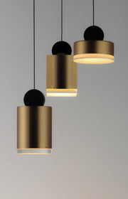 Nob 3-Light LED Pendant in Black / Gold