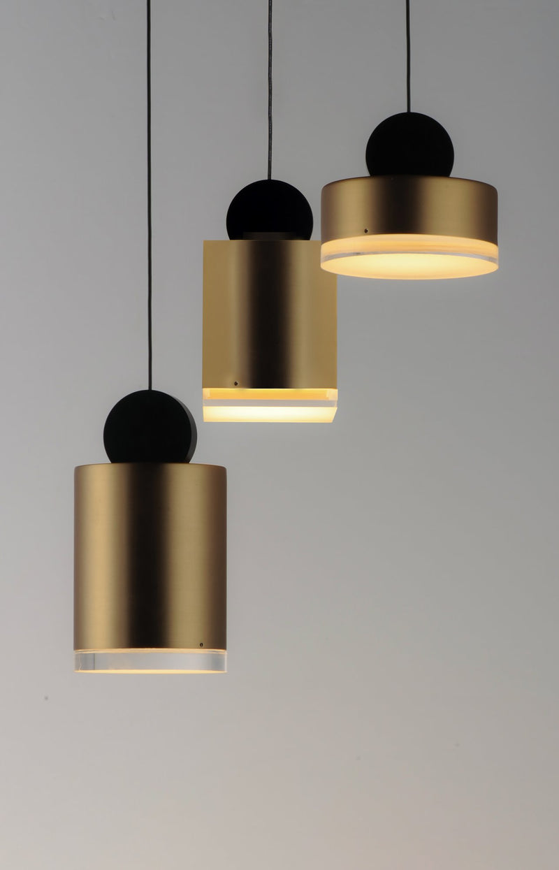 Nob 3-Light LED Pendant in Black / Gold