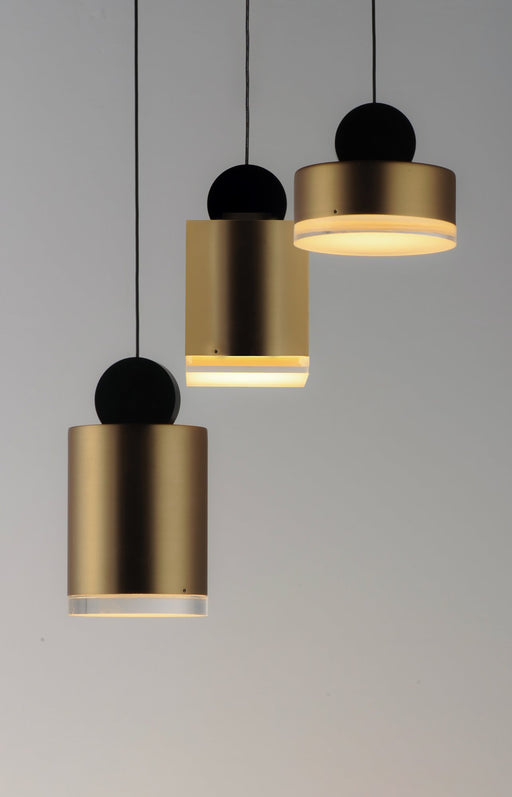 Nob 3-Light LED Pendant in Black / Gold
