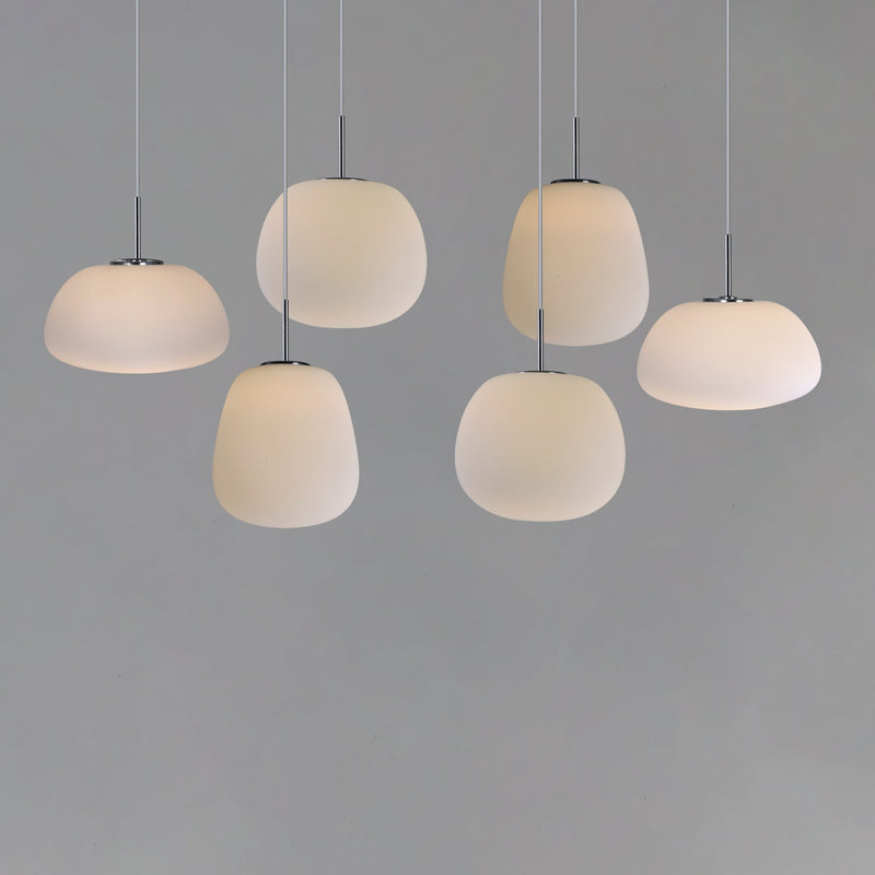 Puffs 6-Light LED Pendant in White