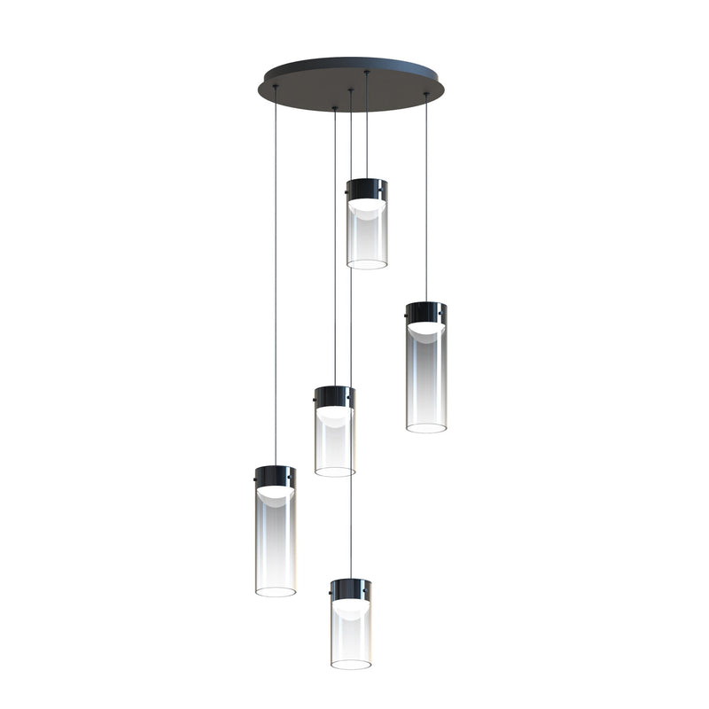 Highball Smoke 5-Light LED Pendant in Gunmetal