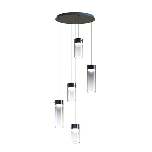 Highball Smoke 5-Light LED Pendant in Gunmetal