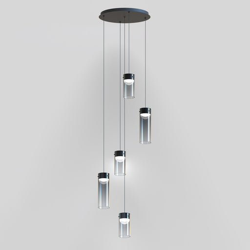 Highball Smoke 5-Light LED Pendant in Gunmetal