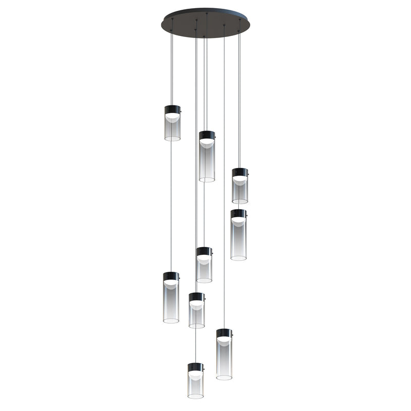 Highball 9-Light LED Pendant in Gunmetal