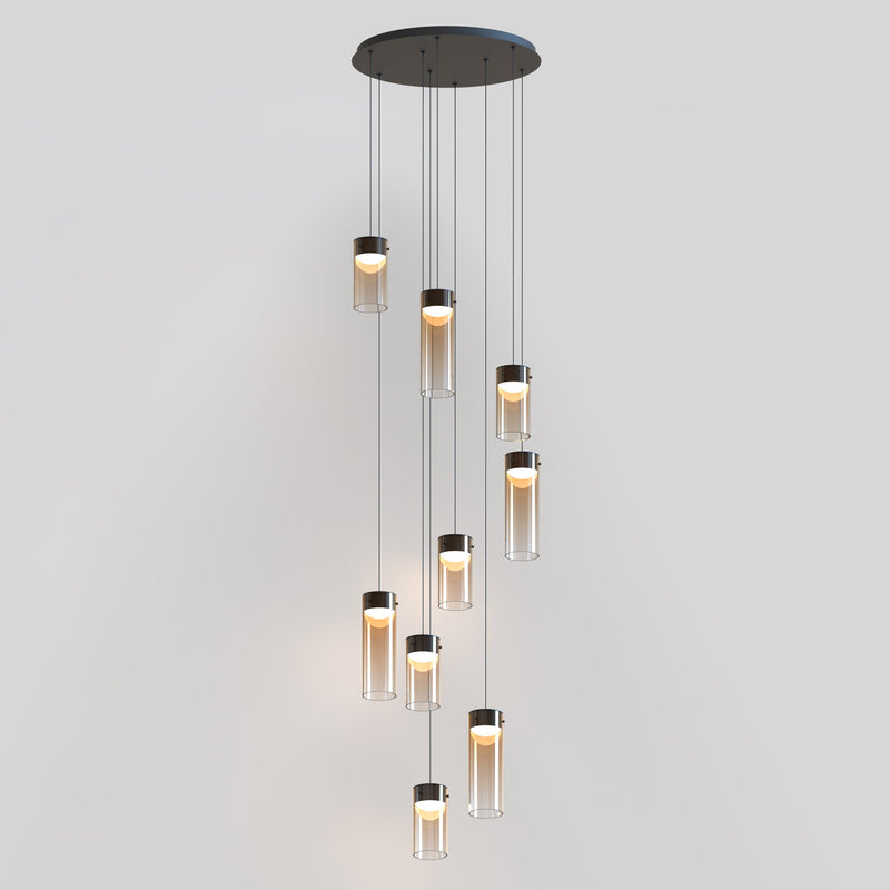 Highball 9-Light LED Pendant in Gunmetal