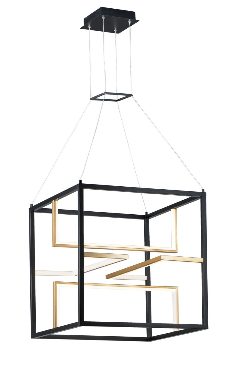 Chamber 24" LED Pendant in Black / Gold