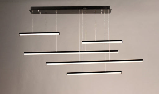 Hover 61" 5-Light Linear LED Pendant in Black