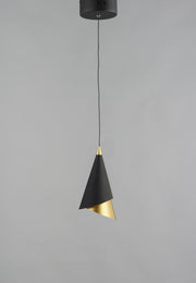 Mermaid 5" LED Mini Pendant in Black / Metallic Gold