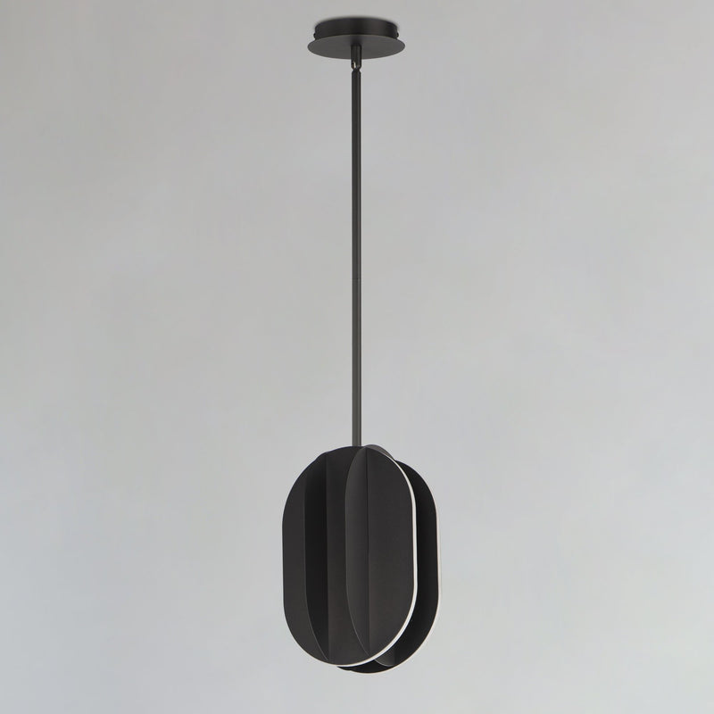 Interval LED Small Ellipse Pendant in Black