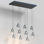 Dewdrop 10-Light LED Linear Pendant in Black