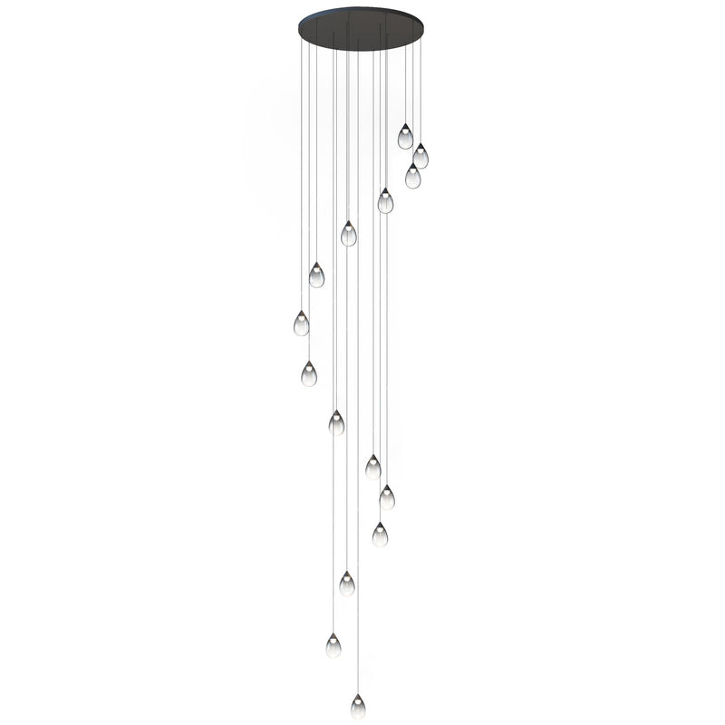 Dewdrop 15-Light LED Pendant in Black