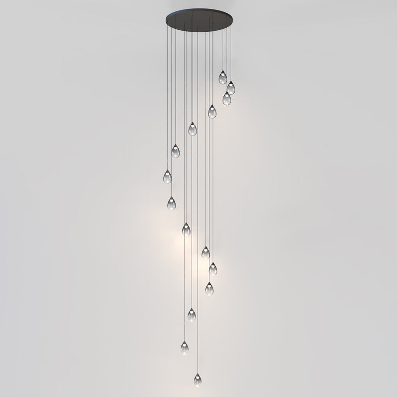 Dewdrop 15-Light LED Pendant in Black