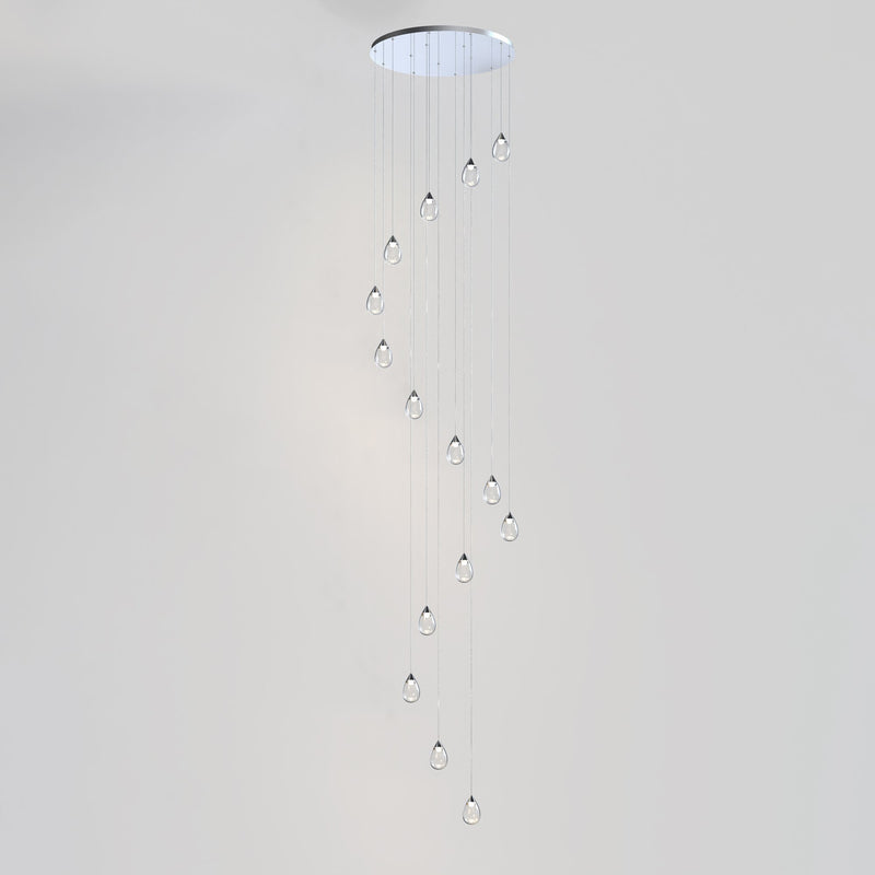 Dewdrop 15-Light LED Pendant in Polished Chrome