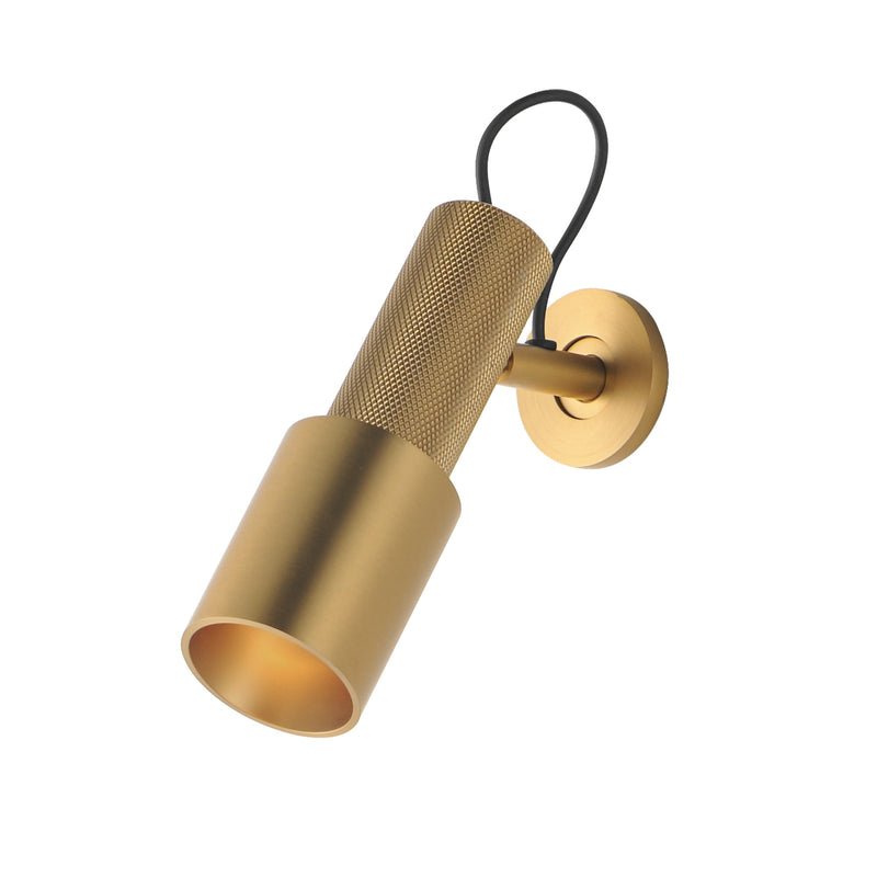 Handler LED Wall Spotlight in Natural Aged Brass
