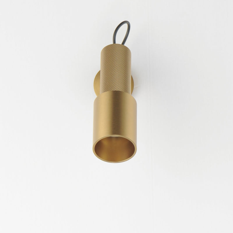 Handler LED Wall Spotlight in Natural Aged Brass