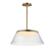 Jensen 18" LED Pendant in Satin Brass