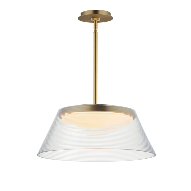 Jensen 18" LED Pendant in Satin Brass