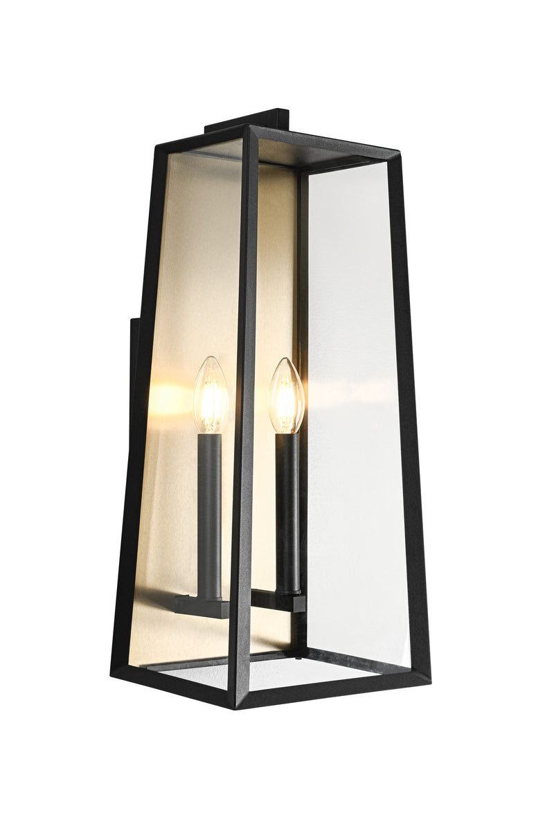 Aviv 2-Light Outdoor Wall Lantern in Matte Black